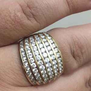 10k solid gold cubic zirconia ring size 9